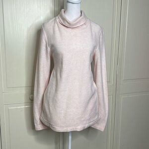 J. Crew Women’s Wool Blend Pullover Top Pastel Pink Cowl Neck Sz M With Pockets